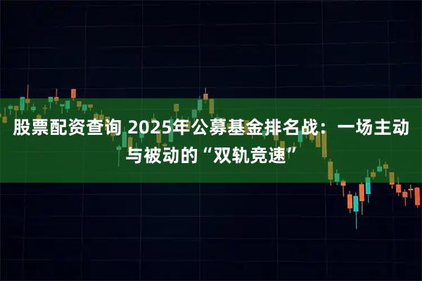 股票配资查询 2025年公募基金排名战：一场主动与被动的“双轨竞速”